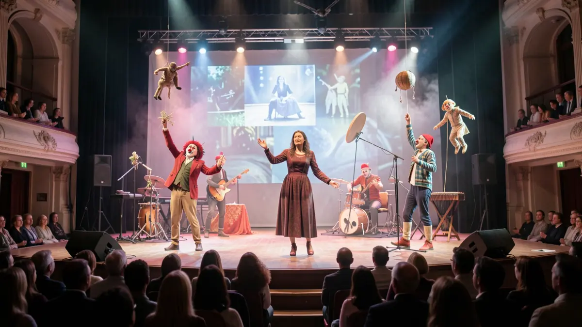 Generic image of a hybrid theatre and circus performance.
