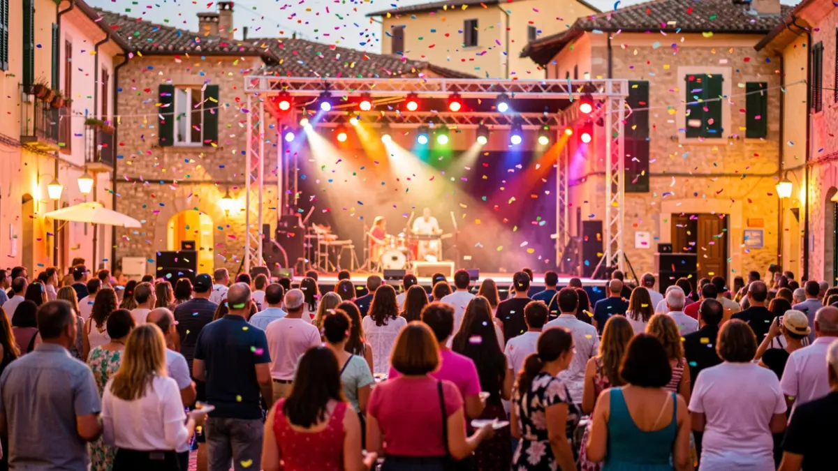 Generic image of a comedy festival with a blurred crowd and stage lights.