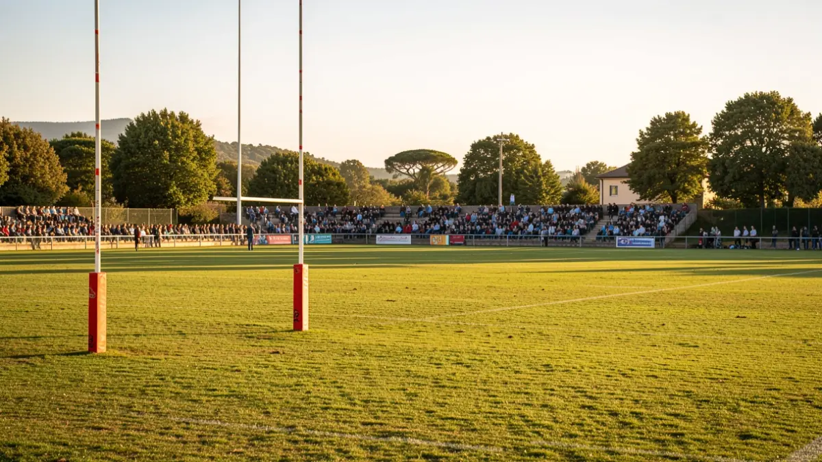 Terrain de rugby générique dans le Sud de la France.