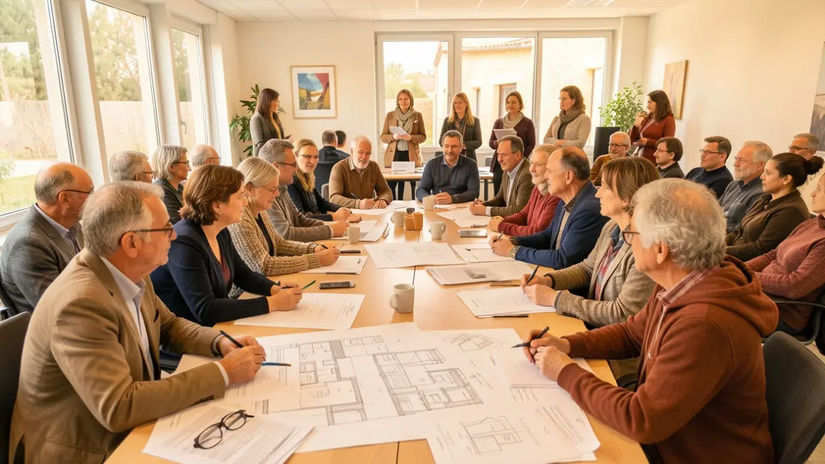 Image générique de participants à une assemblée citoyenne sur le logement.