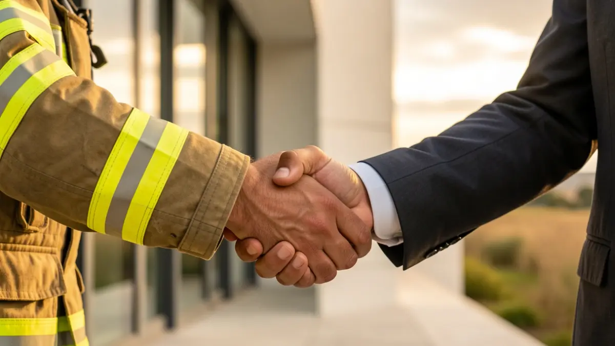Signing of an agreement between Lot Habitat and the Firefighters of Lot.