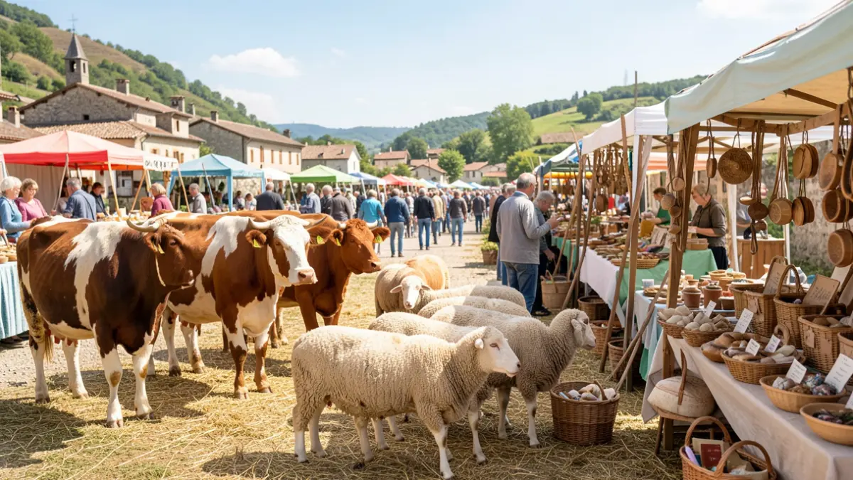 Generic image of the Foire de la Saint-Luc in Lourdes, highlighting local Pyrenean agriculture and crafts.