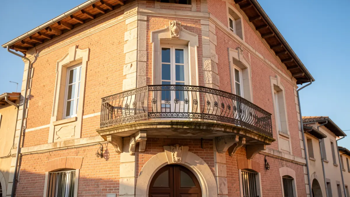 Generic image of a municipal building facade with an ornate balcony, under an afternoon sun.