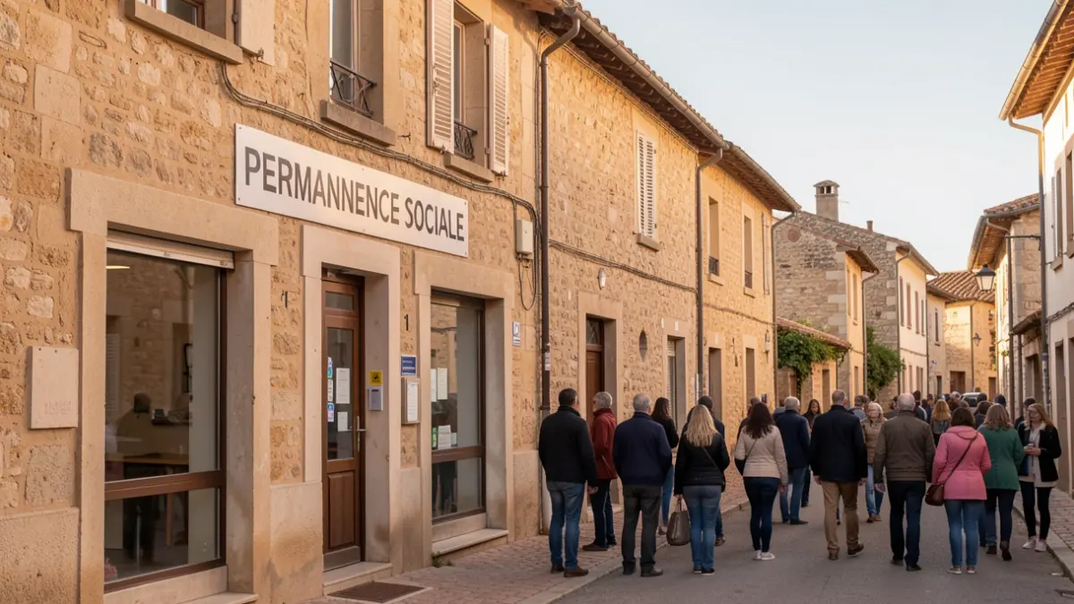 Image générique d'un bâtiment d'accueil communautaire dans un village français, avec une signalétique discrète.