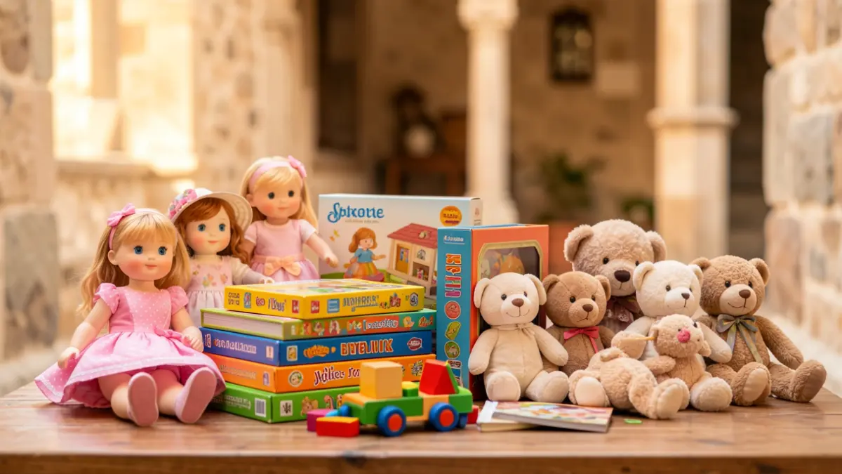 Image générique de jouets propres et en bon état, soigneusement disposés, dans une ambiance chaleureuse.