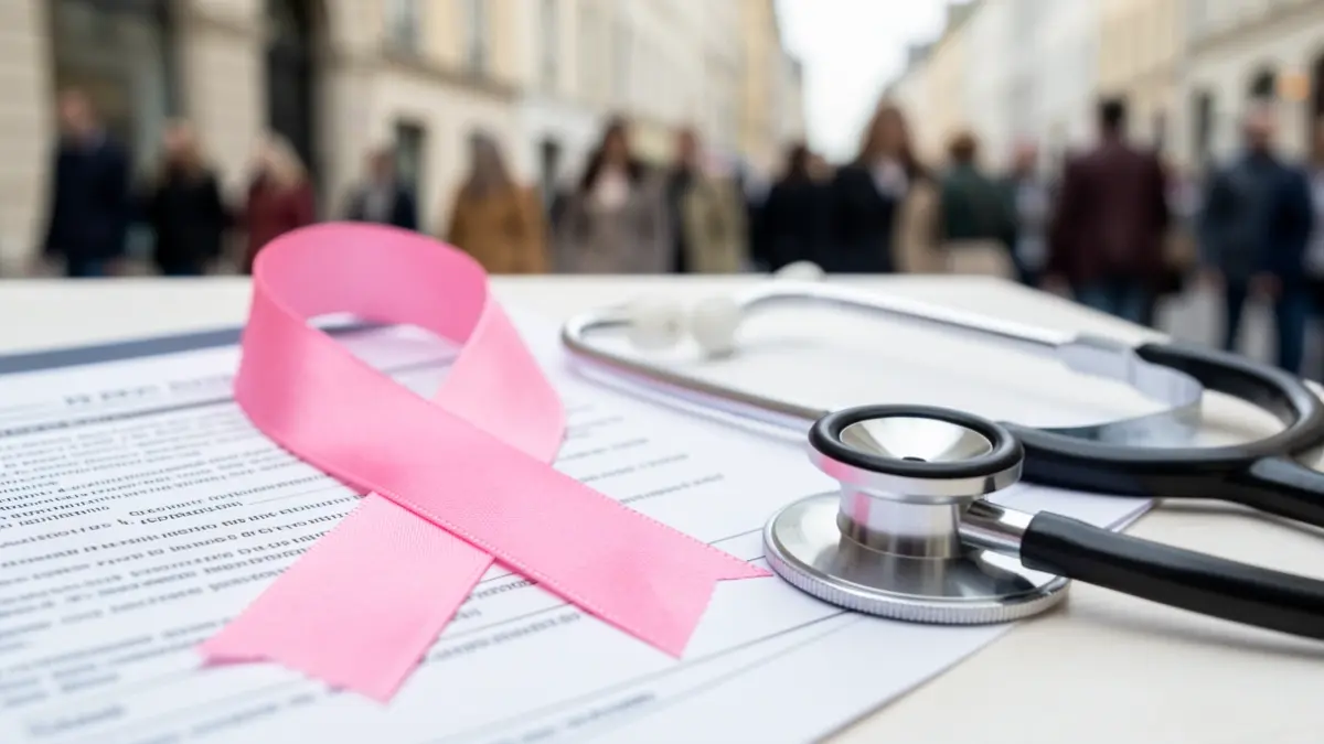 Generic image of a pink ribbon symbolizing the fight against breast cancer.