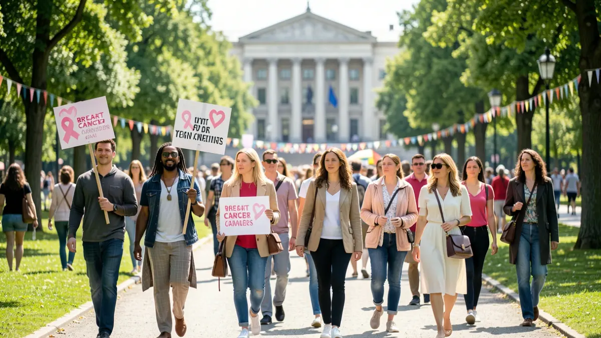 Generic image of people participating in an awareness walk in Eaunes.