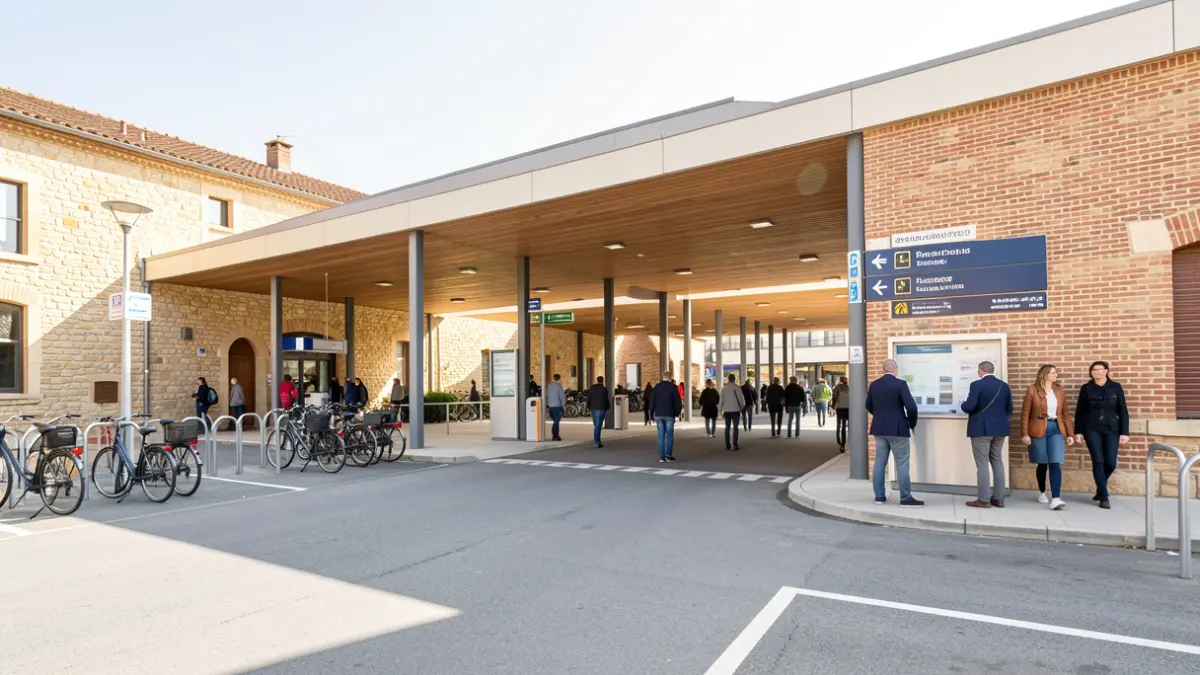 Image générique d'un pôle d'échanges multimodal moderne dans le sud de la France.