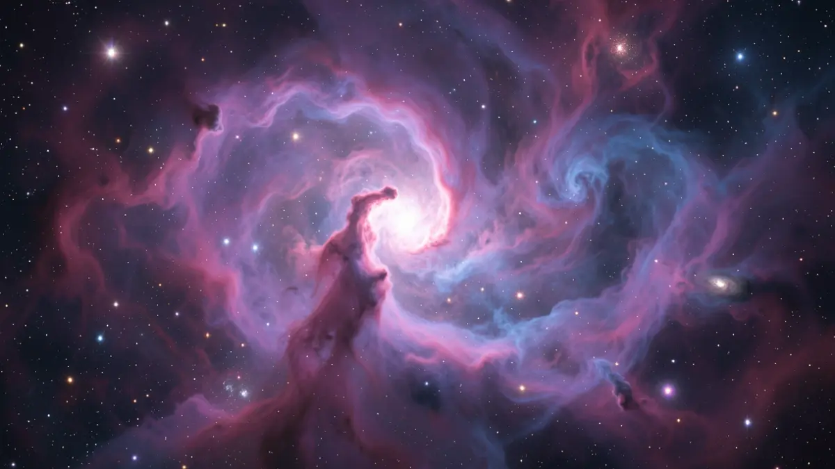 Image générique de la nébuleuse NGC 1333, montrant des nuages de gaz et de poussière illuminés par de jeunes étoiles.