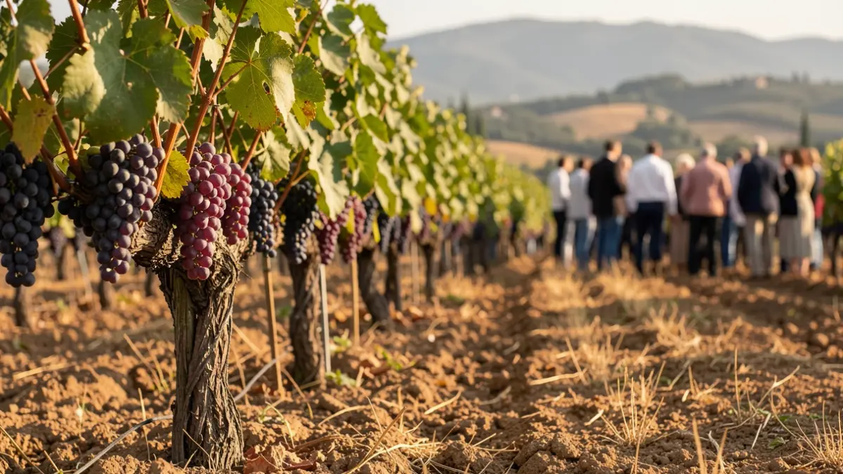 Generic image of ripe vineyards in a Mediterranean landscape.