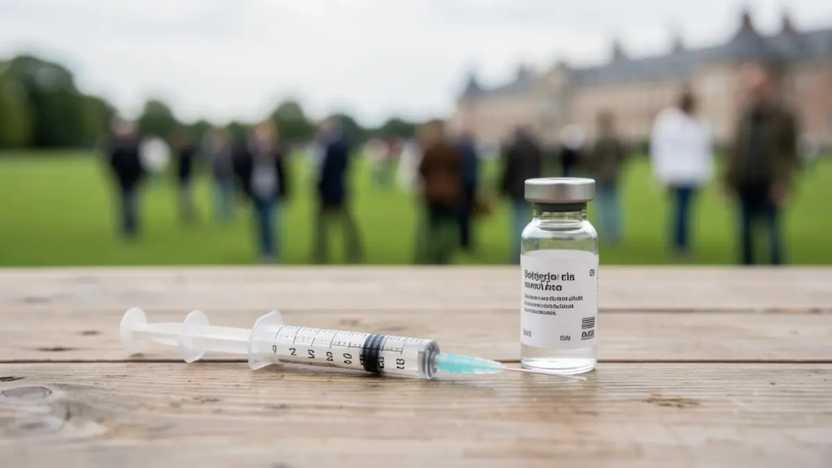 Generic image of a veterinary syringe and a vaccine vial.