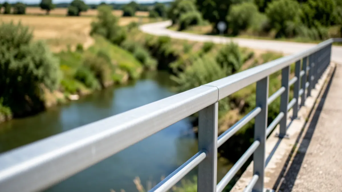 New bridge railing installed on a municipal road in Saint-Affrique.