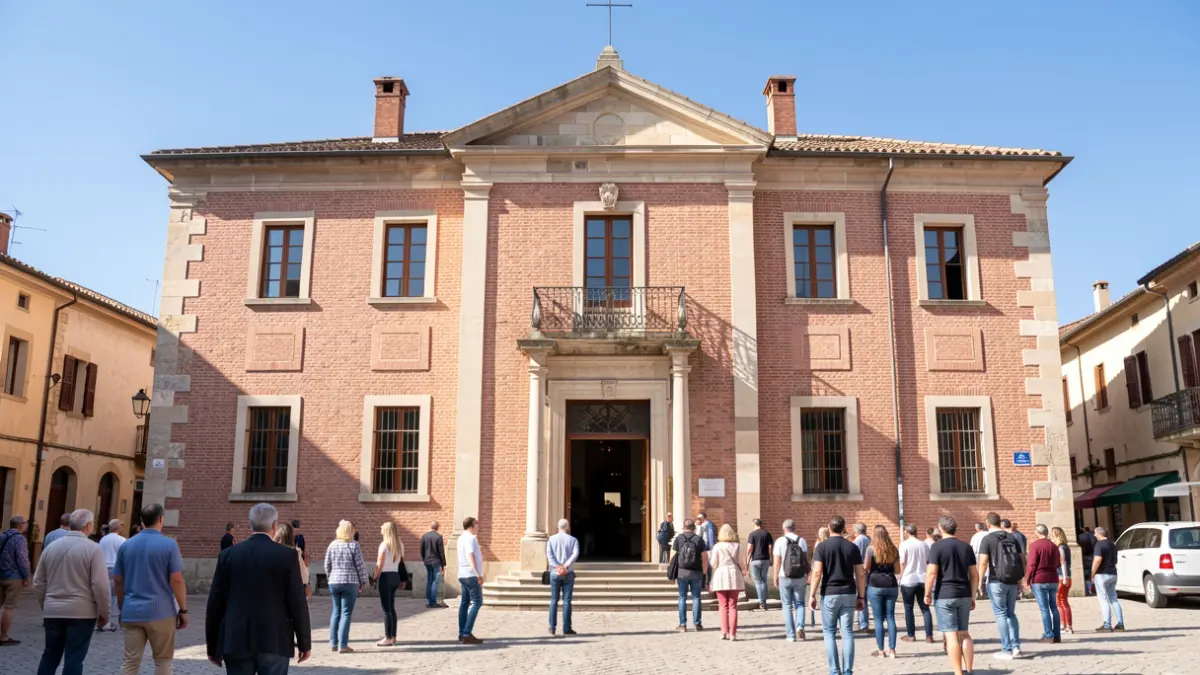 Facade of the Saint-André-de-Sangonis town hall, traditional Southwest architecture.