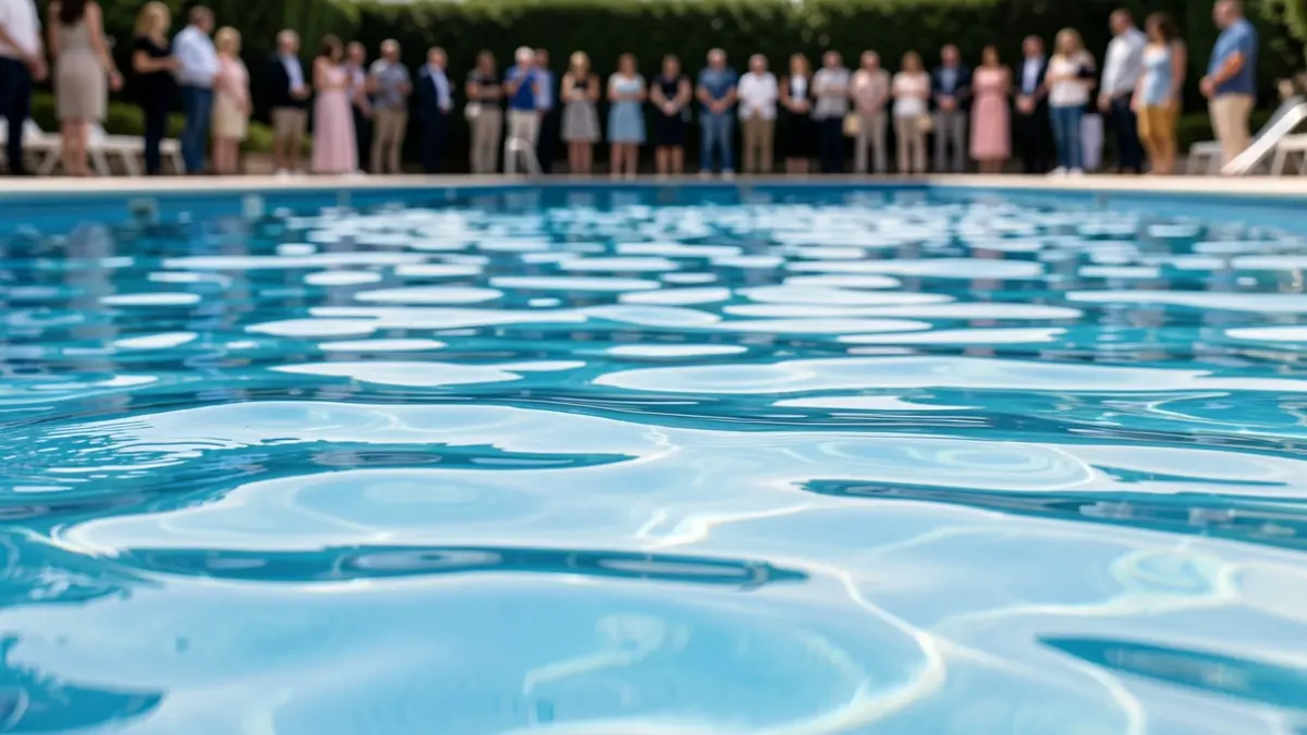 Generic image of clear blue swimming pool water.