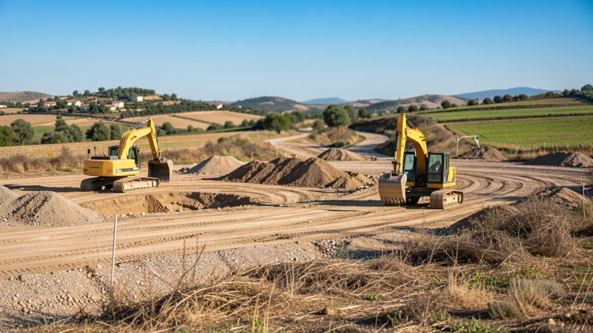 Image générique de travaux de construction et de défrichage pour la reconstruction d'une digue.