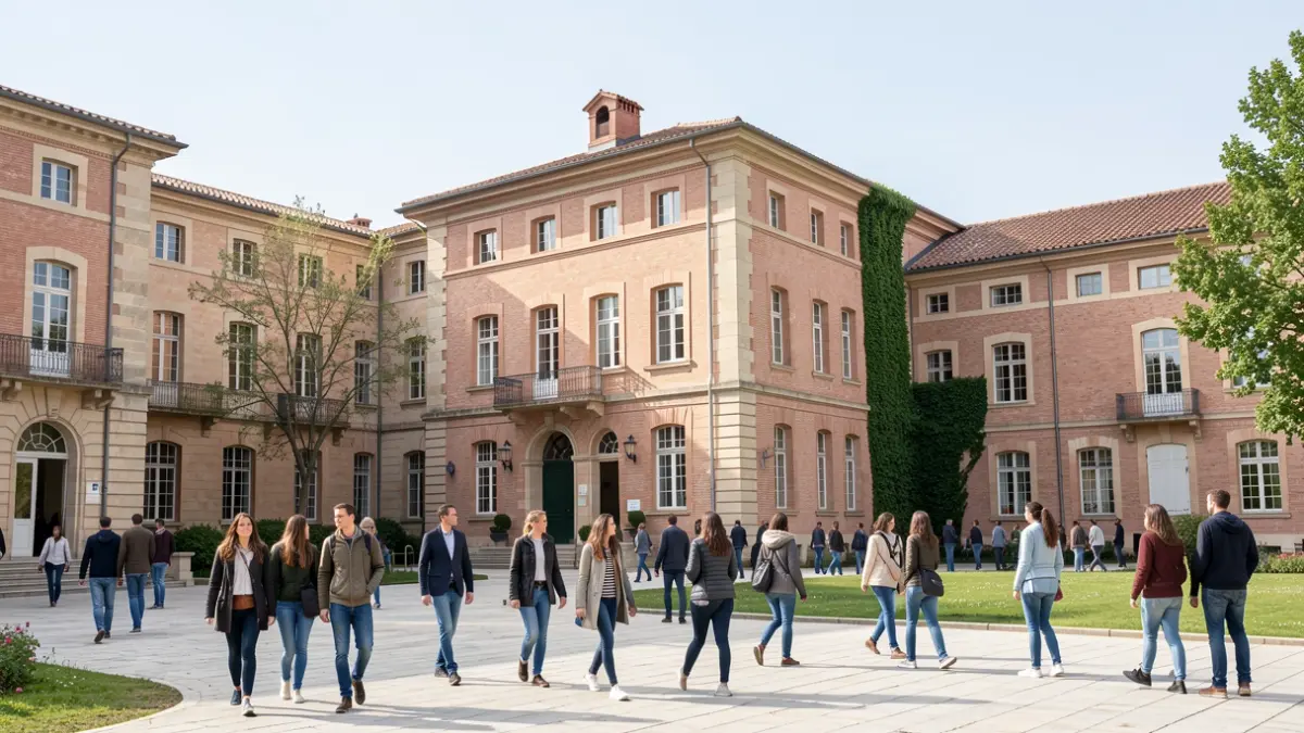 Generic image of a university building in Southern France. Never use proper names. Never claim it shows the real thing.