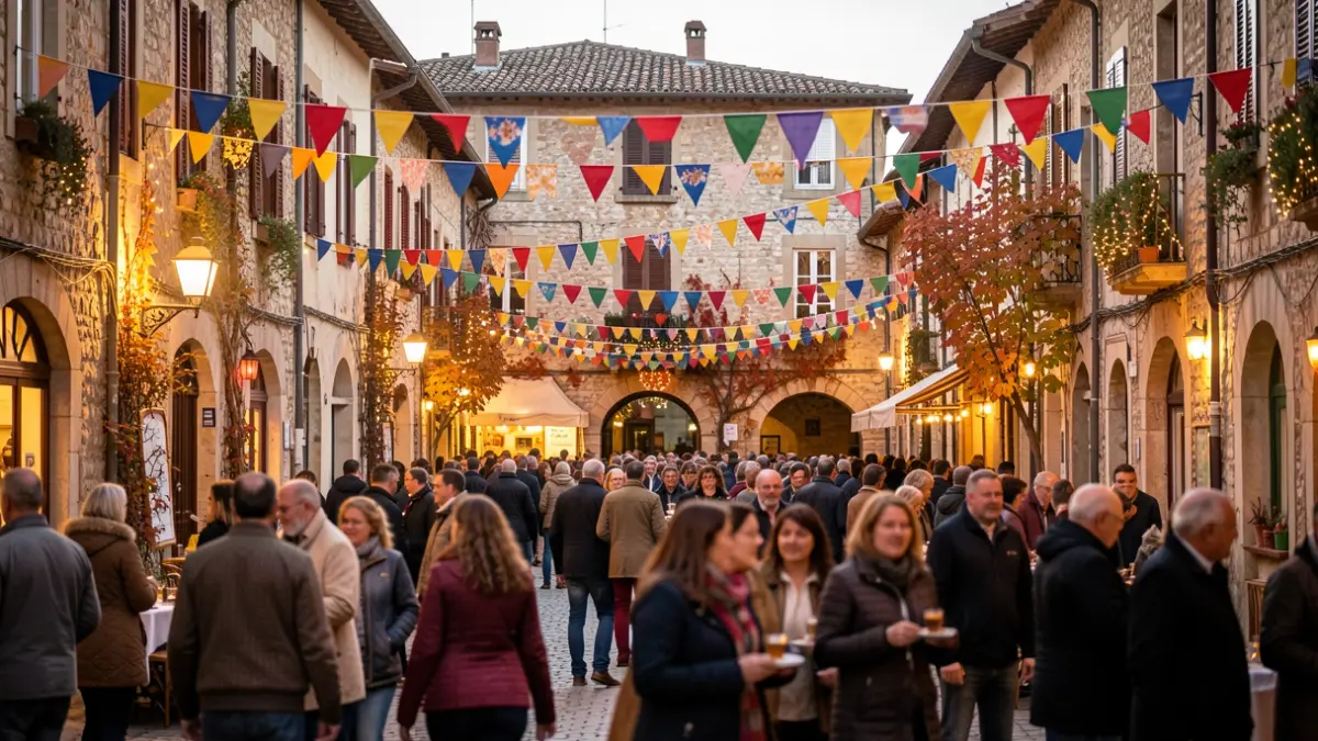 Image générique: une foule floue profitant de l'ambiance.