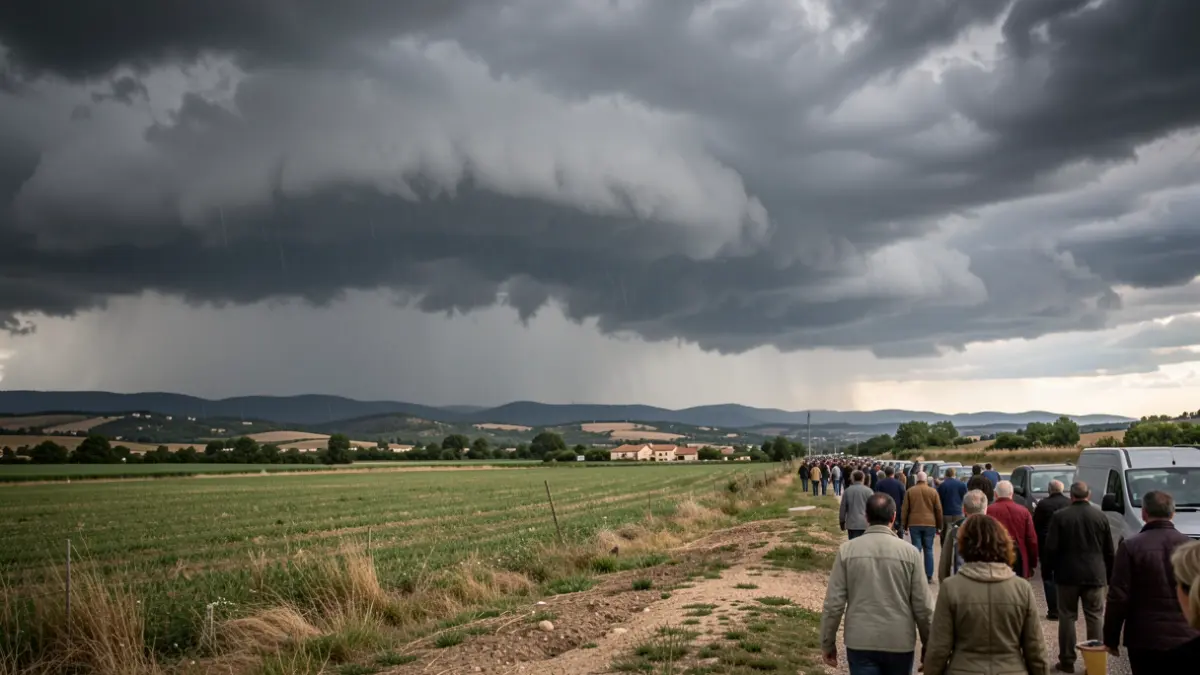 Generic image of storm clouds over a rural Hérault landscape.