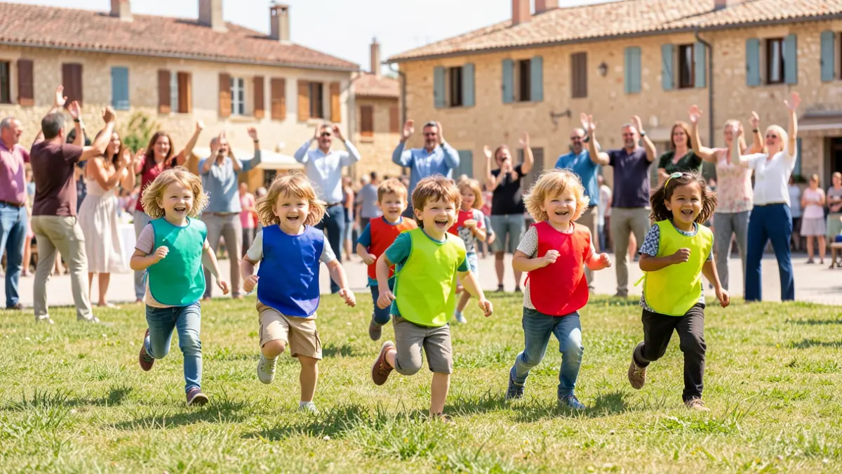 Generic image of children running in a solidarity race in a southern French village.